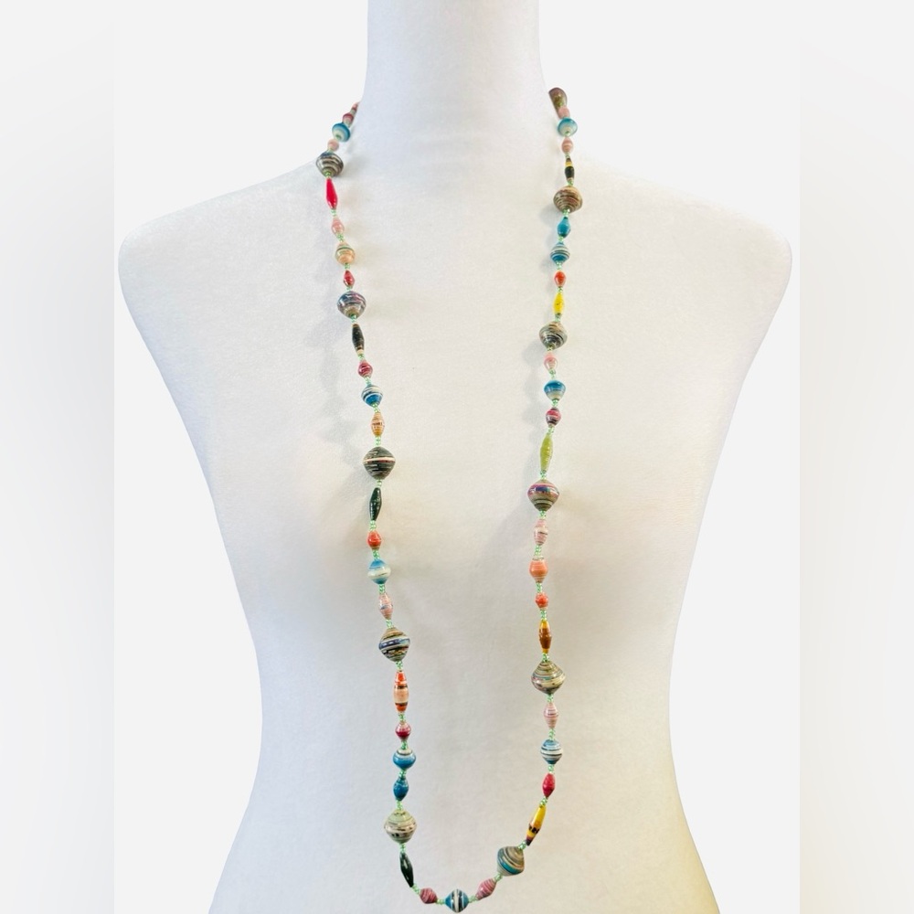 Bead for Life Rolled Paper Long Beaded Necklace